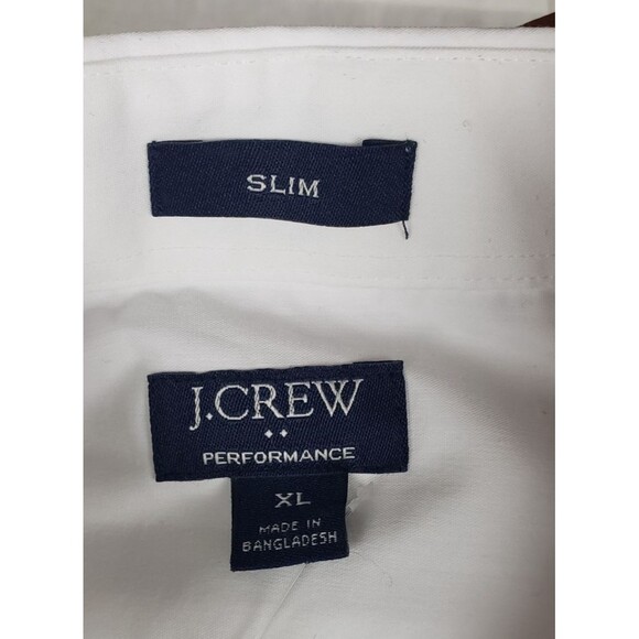 J Crew Performance Slim Mens Dress Shirt XL White Cotton Classic Dad Preppy Nerd - Picture 3 of 5